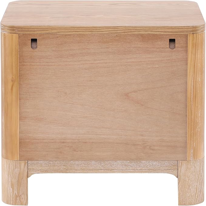 Christopher Knight Home Egbert Modern Nightstand with Drawers, Wooden Small Night Stand with Rounded Corners Design, Bedside Table/End Table for Bedroom, Multipurpose Storage Cabinet, Natural