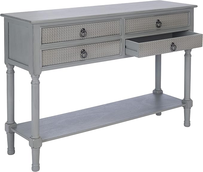 Safavieh Home Collection Haines Distressed Grey 4-Drawer Bottom Shelf Console Table