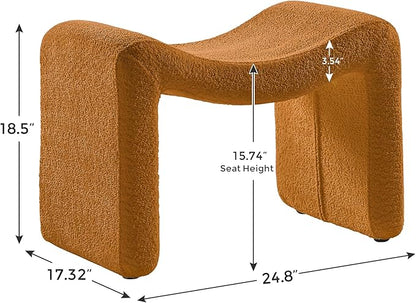 VANOMi Large Footstool Ottoman, Multi-Functional Modern Foot Stool, Sofa Footrest Extra Seating for Living Room, Entryway, Hallways and Bedrooms, Large, Curry