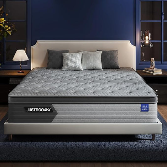 Firm King Size Mattress 14 Inch Hybrid King Mattress with Gel Memory Foam-Cooling Ice Silk Top, Support&Back Pain Relief, Individual Pocket Spring, CertiPUR-US Certified Mattress in a Box
