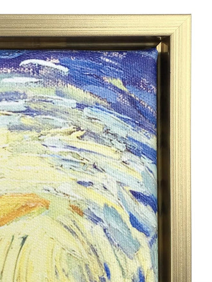 Wieco Art Framed Art Giclee Canvas Prints of Starry Night by Vincent Van Gogh Paintings Reproduction Post-Impressionism Artwork Framed Wall Art for Living Room Home decorations