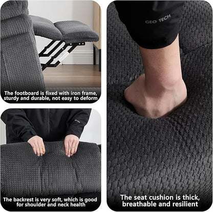 CANMOV Recliner Sofa Set, Oversize Power Lift Recliner Chair, Manual Loveseat and 3-Seat Sofa with Overstuffed Armrest for Living Room,Bedroom Furniture,Office,1+2+3 Seat Grey