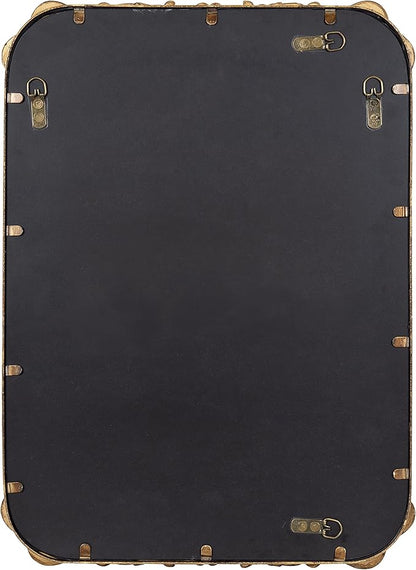 Kate and Laurel Brazelton Rounded Rectangle Ornate Traditional Mirror; 20 x 27; Gold; Ornamental Round Rectangular Classic Framed Wall Mirror