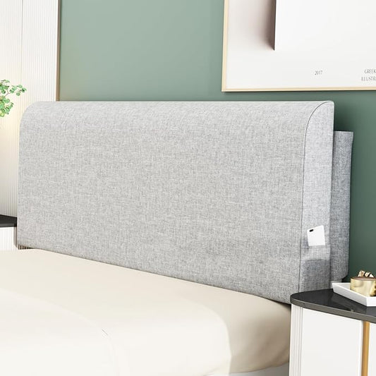 Upholstered Queen Headboard, No Tools Needed, Wall Mounted Headboard with Removeable Washable Linen, Multi-Functional Backrest (Grey)