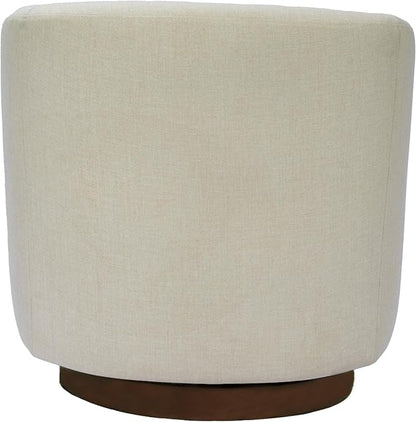 MINCETA Accent Chair,Modern Swivel Chairs for Living Room and Bedroom Reading with Wood Base,Performance Fabric in Beige