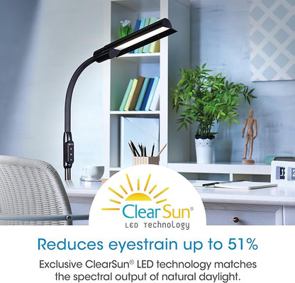 OttLite WingShade LED Floor Lamp with 3 Color Temperatures, ClearSun LED Technology, Floor Lamps for Living Room, Reading Light, Standing Lamp, Floor Lamp for Bedroom, Flexible & Adjustable Tall Lamp