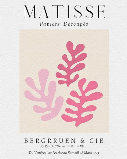 Matisse Art wall Décor Set of 3,Unframed sage Pink wall art,Truly Quality Canvas Prints for 11x14in,Art poster decoration for kitchen, bathroom,living room,bedroom