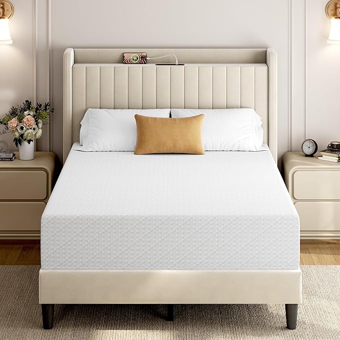 Yaheetech 12 Inch Full Size Mattress 3 Foam Layer Cooling Gel Memory Foam Mattresses, Green Tea for Fresher Sleep, Medium Firm, CertiPUR-US Certified, No Fiberglass, Full Mattress in a Box