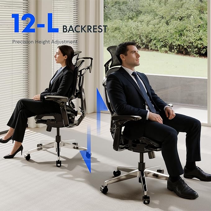 FLEXISPOT ErgoX-PRO Ergonomic Office Chair Black – 5D Lumbar, 7D Armrests, 4D Headrest, 551LB Capacity, Cloudtech Cushion – Office, Gaming, Bedroom