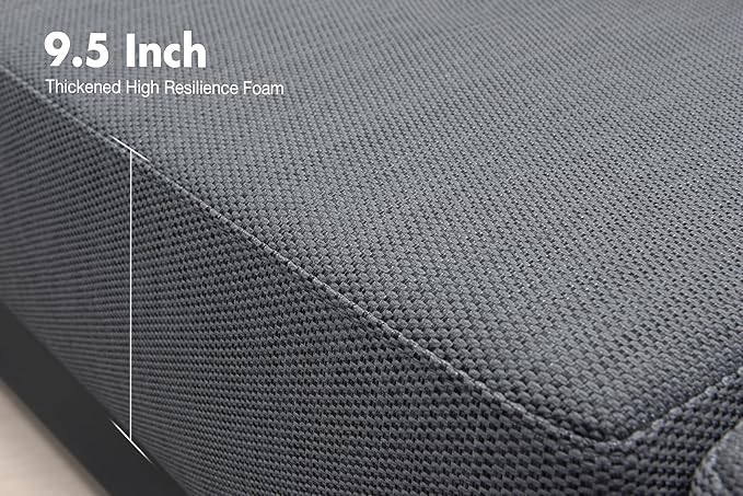 PURPLE LEAF 8 PCS Patio Conversation Sets All Weather Outdoor Couch Sectional Set with Resilience Foam Cushion Patio Conversation Set for Garden Poolside Backyard Gray