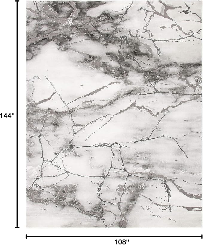 SAFAVIEH Craft Collection Area Rug - 9' x 12', Grey & Silver, Modern Abstract Design, Non-Shedding & Easy Care, Ideal for High Traffic Areas in Living Room, Bedroom (CFT877G)