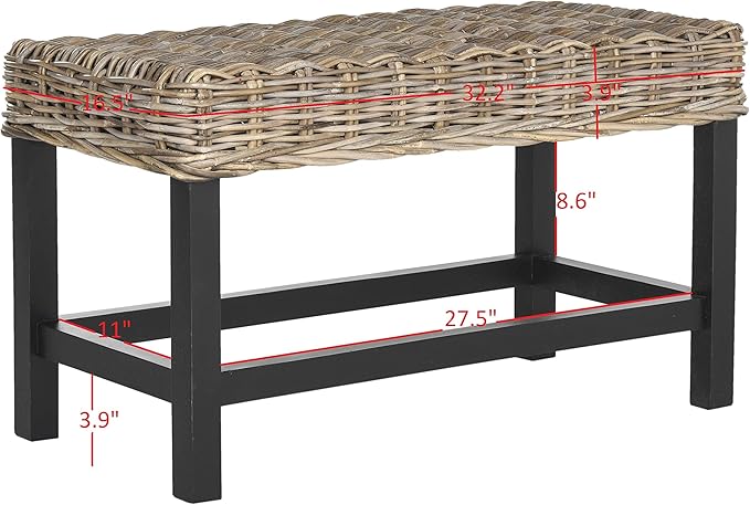 Safavieh Home Collection Omari Natural Wicker Bench