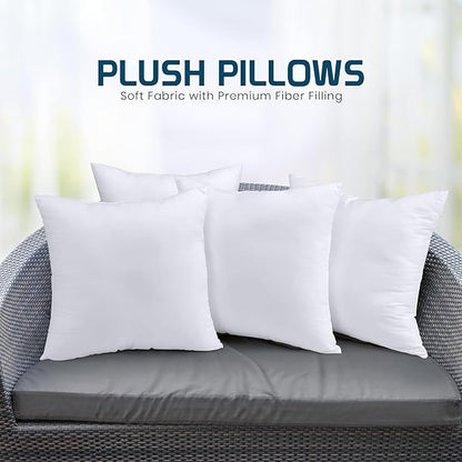 Utopia Bedding Throw Pillows (Set of 4, White), 20 x 20 Inches Pillows for Sofa, Bed and Couch Decorative Stuffer Pillow