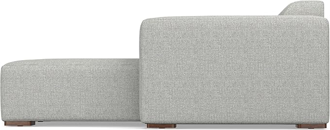 SIMPLIHOME Rex Right-Facing Modular Sectional Sofa in 100% Recycled Polyester Tightly Woven Performance Fabric, Pale Grey, 102-inches Wide, 4-Seater L-Shaped Couch with Right Chaise for Living Room