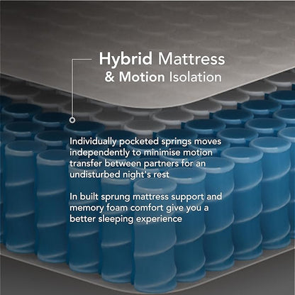 EPITEX Silverluxe Queen Hybrid Mattress 8 Inch, Gel Memory Foam Queen Size Mattress in a Box, Individual Pocket Spring for Low Motion Transfer, Medium Firm Mattress, Gray
