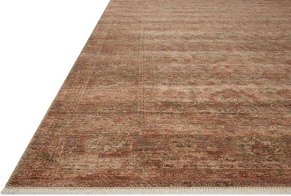 Loloi Amber Lewis Molly Collection MOL-09 Brick/Bark 3'-0" x 5'-0" Low Pile Accent Rug