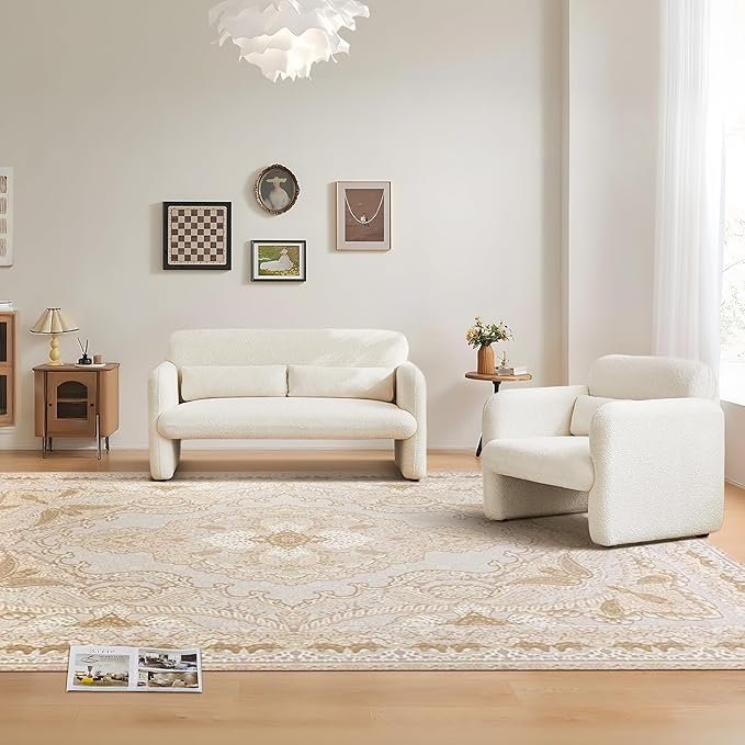 59" W Upgrade Lambswool Fabric Loveseat Sofa, Modern Love seat Couch, Solid and Easy to Install, Upholstered 2-Seater Couch for Bedroom, Apartment, Living Room