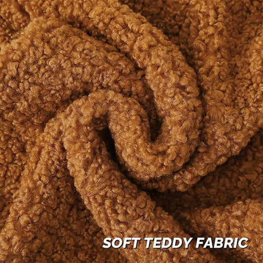 FUTEI Rust Throw Pillow Covers 20x20 Inch Set of 2,Furry Faux Fur Teddy Boucle Textured Cushion Covers,Soft Fluffy Decorative Pillow Case,Home Decor for Couch Bed Living Room Office Car