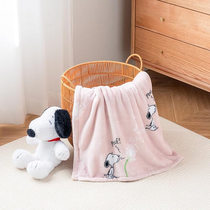 Berkshire Blanket Peanuts VelvetLoft Cute Character Snoopy Plush Throw Blanket,Peanuts Snoopy Make A Wish Spring Pink,Throw 55 in x 70 in (Official Peanuts Product)