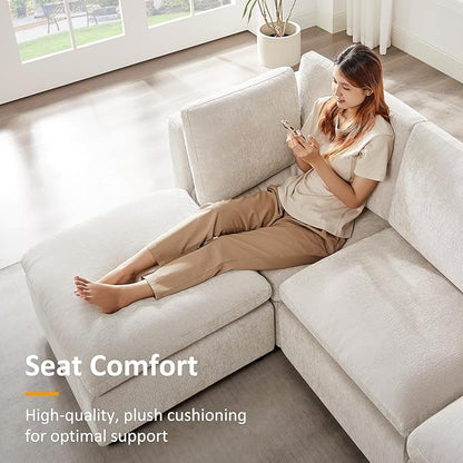 VANOMi Modular Sectional Sofa, Convertible Couch Modular Sofa Without Ottoman, Sectional Sofas for Living Room Small Apartments