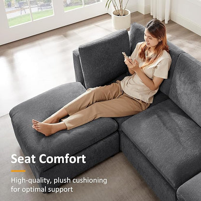 VANOMi Modular Sectional Sofa, Convertible Sofa Couch Modular Sofa with Ottoman, Sectional Sofas for Living Room Small Apartments
