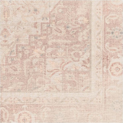 RUGGABLE Washable Runner Rug – Kamran Soft Pink 2.5x10, Stain-Resistant, Non-Slip Hallway Runner – Machine Washable Rug for Hallway, Entryway, Living Room & Kitchen–with Standard Pad