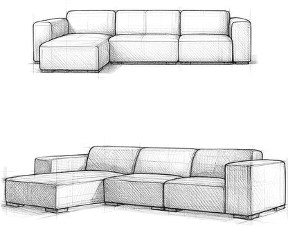 SIMPLIHOME Rex Left-Facing Modular Sectional Sofa in 100% Recycled Polyester Tightly Woven Performance Fabric, Pale Grey, 102-inches Wide, 4-Seater L-Shaped Couch with Left Chaise for Living Room