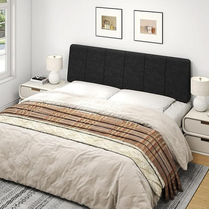 Queen Size Headboard Only-No Assembly, Upholstered Headboard Queen Size Linen Fabric Modern Style Headboards for Adjustable Bed Extra-Thick, Black