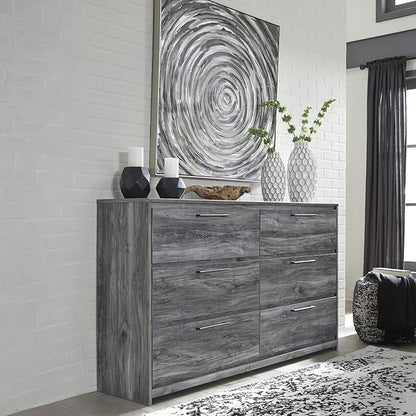 Signature Design by Ashley Baystorm Rustic Coastal 6 Drawer Dresser, Smoky Gray