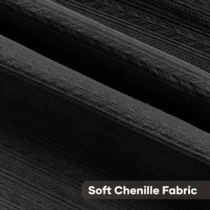 FUTEI Black Decorative Throw Pillow Covers 22x22 Inch Set of 2,Soft Cozy Wheat Ear Striped Patterns Cushion Cases,Modern Home Decor for Couch Bed Living Room