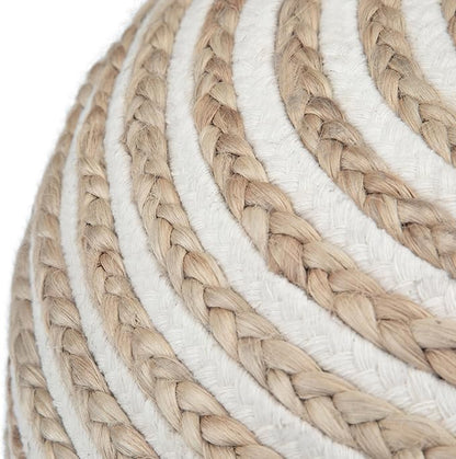 SIMPLIHOME Yolanda Boho Round Pouf in Natural Jute for the Living Room, Bedroom and Kids Room