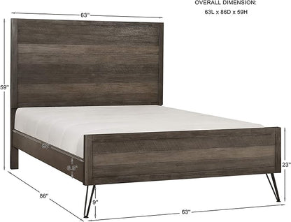 Lexicon Leavitt Panel Bed, Queen, Gray