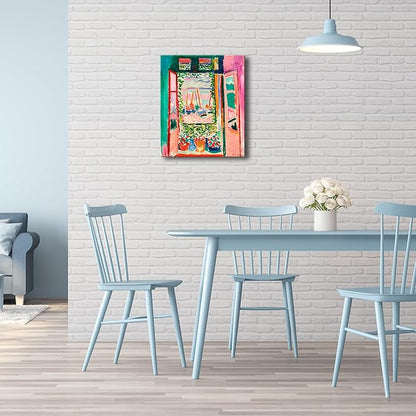 Wieco Art Canvas Print Wall Art Open Window Collioure 1905 by Henri Mattise Abstract Colorful Art Matisse Posters Canvas Prints for Wall and Home Office Decorations