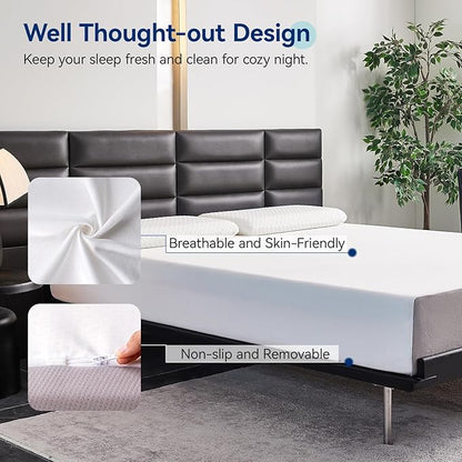 Amazon Basics Memory Foam Mattress, Medium Firm, 10 Inch, Full, White/Grey