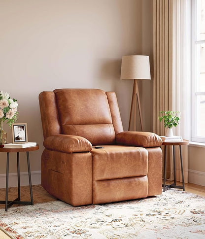 GarveeHome Oversized Wide Power Lift Recliner Chair - Heat and Massage, PU Leather, Adjustable Back and Legs, Electric Lift Chair Designed for The Elderly and People with Mobility impaired
