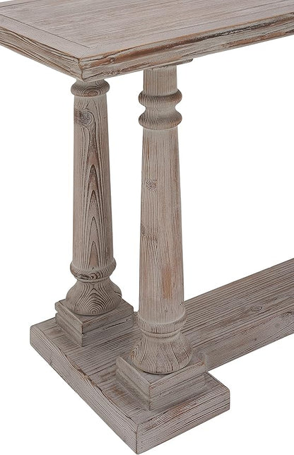 Benzara Deco 79 Wood Console Table with Distressed Accents, 52" x 18" x 30", Light Brown