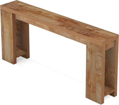 Tribesigns 70.9-Inch Extra Long Console Table, Farmhouse Wood Sofa Table Behind Couch, Narrow Entryway Accent Table for Living Room, Hallway, Entrance, Foyer, Light Oak Brown