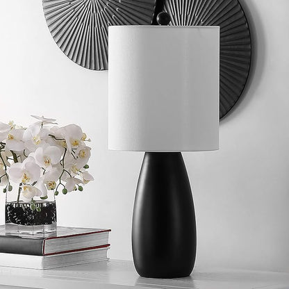 SAFAVIEH Lighting Collection Arlia Modern Black 24-inch Bedroom Living Room Home Office Desk Nightstand Table Lamp Set of 2 (LED Bulbs Included)