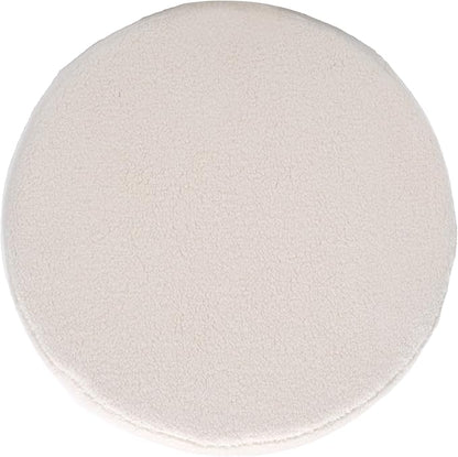 SAFAVIEH Home Collection Liesel Ivory Sherpa Wide Flared Ottoman (Fully Assembled)