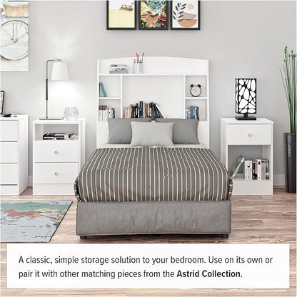 Prepac Astrid Simplistic 6-Drawer Tall Dresser for Bedroom, Functional Chest of Drawers with Acrylic Knobs, 16.5"D x 19.75"W x 50"H, Crystal White