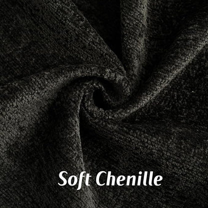 FUTEI Black Chenille Throw Pillow Covers 22x22 Inch Set of 2,Soft Cozy Bound Edge Design Cushion Case,Home Decor for Couch Bed Living Room
