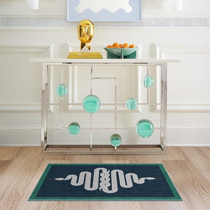 RUGGABLE x Jonathan Adler Machine Washable Modern Area Rug – Venom Sapphire 2x3, Stain-Resistant, Non-Slip – Small Rugs for Living Room, Bedroom, Hallway, Entryway & Bathroom–with Standard Pad