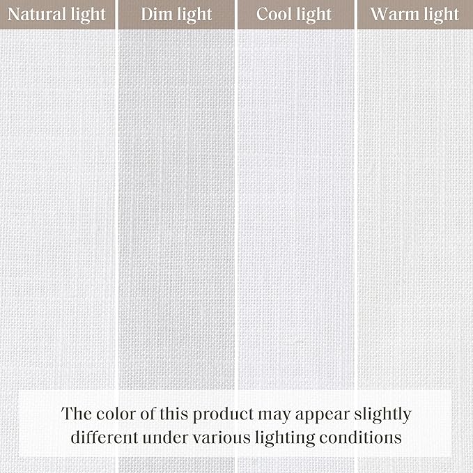 Madison Park Kyler Cordless Roman Shades - Single Panel, Lightweight Linen Blend Fabric, Natural Design, Easy Installation, Light Filtering Window Blind, Bedroom, Living Room Decor 34"W x 64"H White