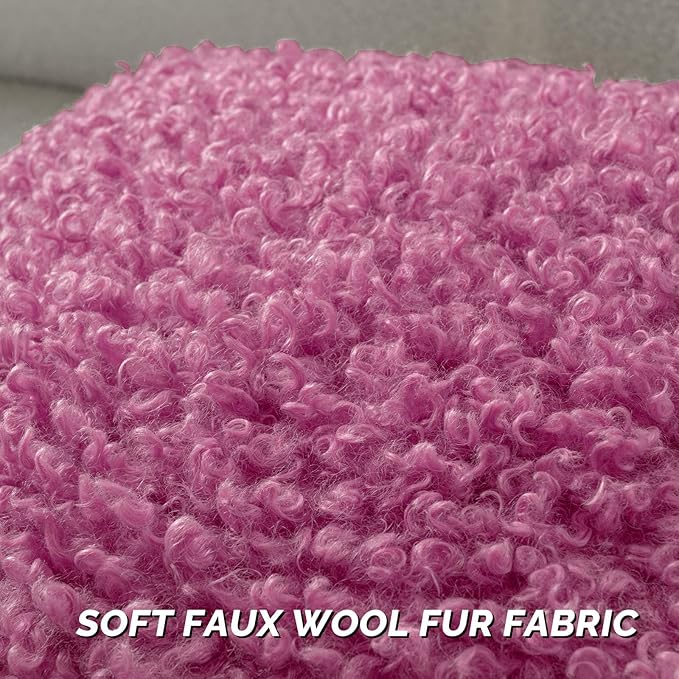 FUTEI Hot Pink Decorative Throw Pillow Covers 12x20 Inch Set of 2,Soft Fluffy Faux Wool Fur Boucle Textured Lumbar Pillow Case,Modern Home Decor for Couch Bed Living Room Office