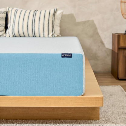 LIFEMENT Basic Queen Cooling Gel Infused Memory Foam Mattress in a Box | Medium Firm Bed, Fiberglass Free, Certified Pressure Relief Foam, Cooling Comfort Sleep, 8 Inch