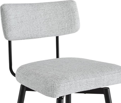 Watson & Whitely Swivel Counter Height Bar Stool Chairs Set of 2, 27.4" Fabric Upholstered Counter Stools with Back and Metal Frame, White (Multi-Colored)