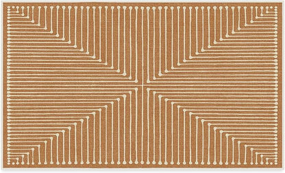 RUGGABLE x Jonathan Adler Washable Modern Area Rug – Inkdrop Copper 3x5, Stain-Resistant, Non-Slip – Small Machine Washable Rugs for Living Room, Bedroom, Hallway, Entryway & Office–with Standard Pad