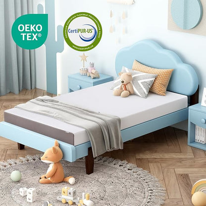 Amazon Basics Memory Foam Mattress, Soft Plush Feel, 6 Inch, Full, White/Grey