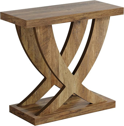 Tribesigns End Table for Living Room with Cross Fishtail Support, Side Table and Farmhouse Accent Furniture for Small Spaces (1)