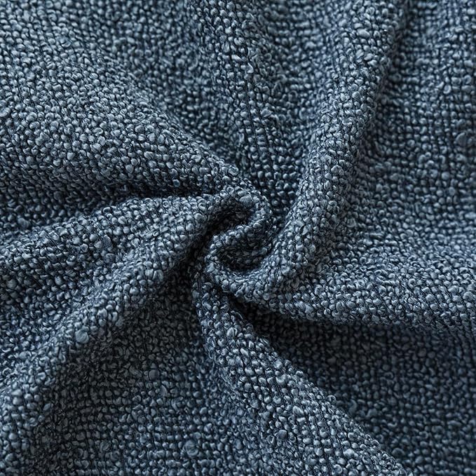 Foindtower Pack of 2 Textured Boucle Throw Pillow Covers Accent Solid Decorative Lumbar Pillow Cases Cozy Couch Cushion Case for Chair Sofa Bedroom Living Room Home Decor 12x20 Inch Dark Blue